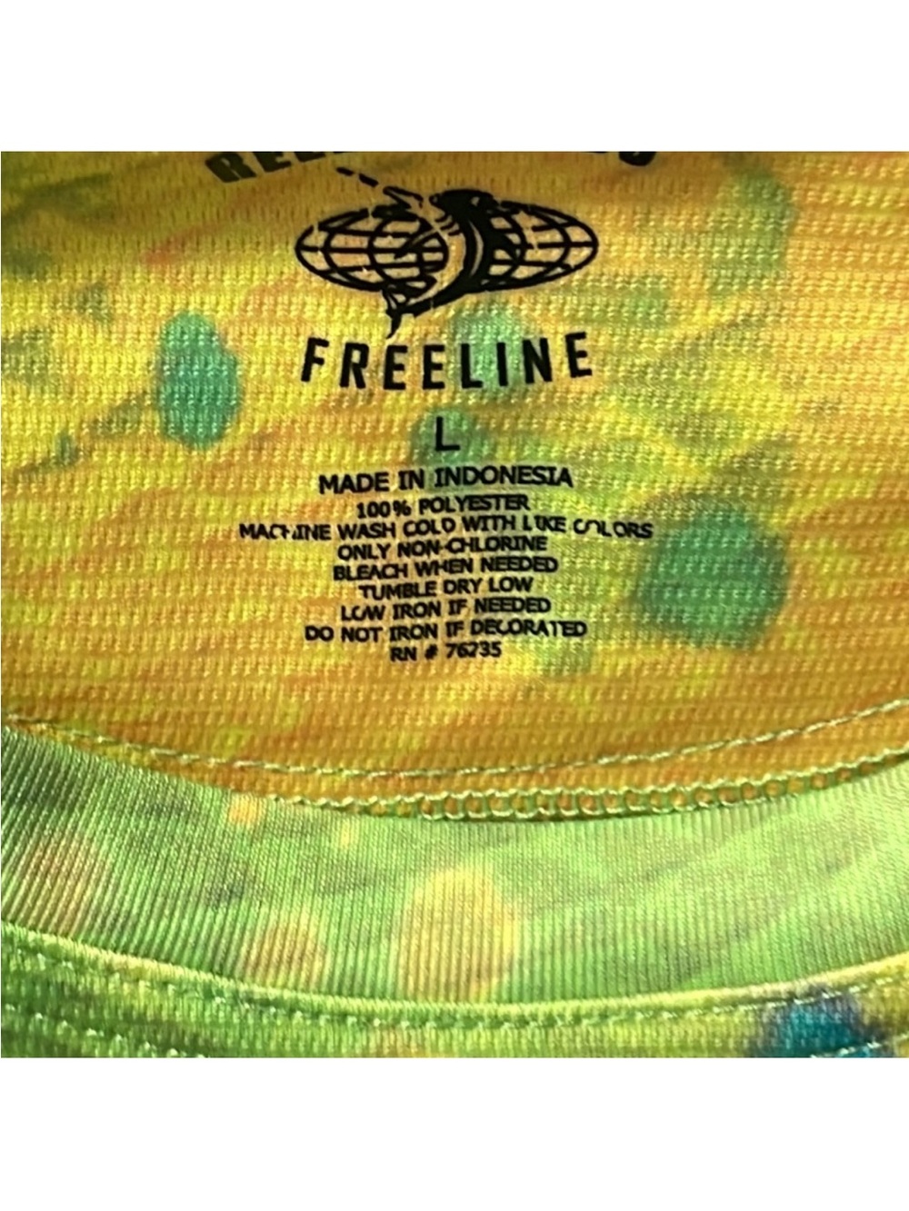 Reel Legends Gradient Splash Long Sleeve Shirt - Yellow Green Blue - Picture 6 of 9
